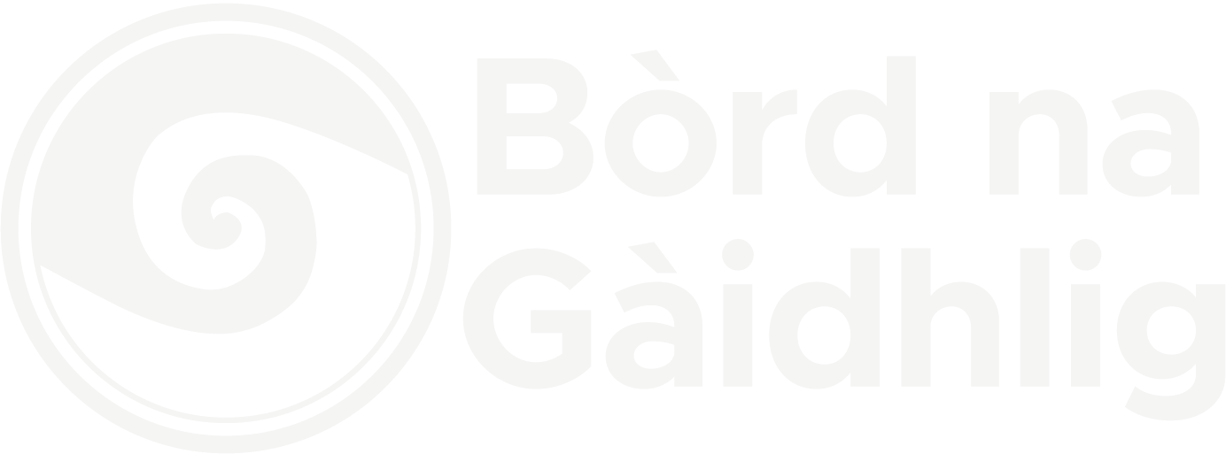 Picture: Bòrd na Gàidhlig logo in white