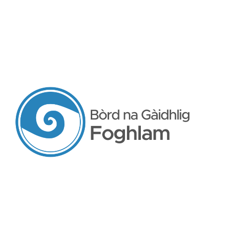 Graphic: The Bòrd na Gàidhlig Foghlam (Education) logo on a white background.