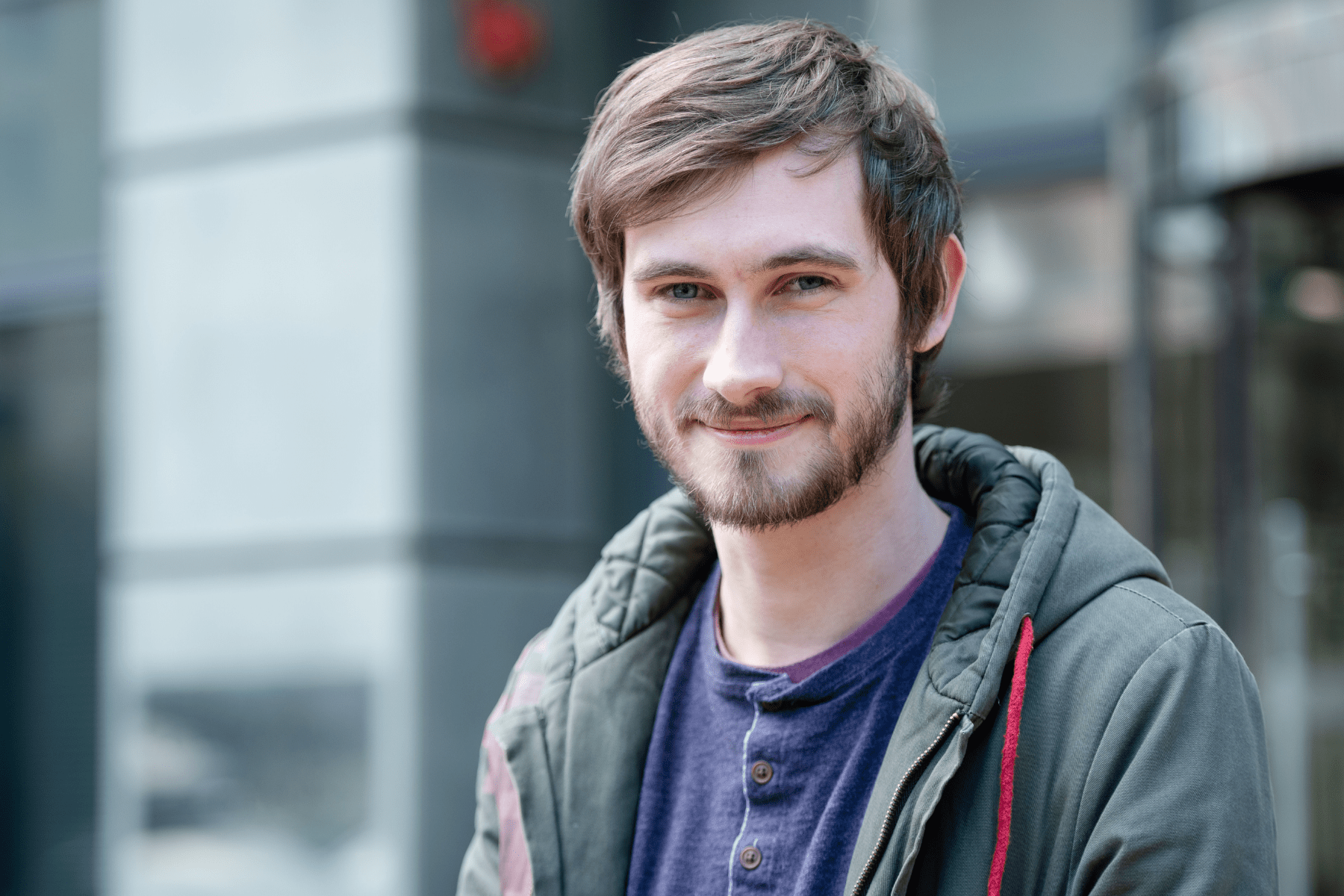 Picture: A close-up of John Nicholson, Young Scot's Gaelic Development Officer, standing in front of Young Scot's office in Edinburgh.