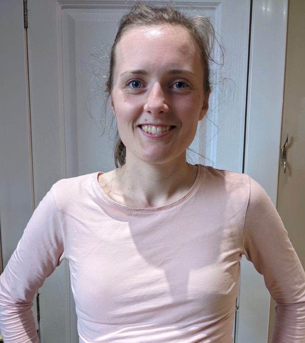 Picture: Hannah Lawson, young female wearing long sleeved pale pink top smiling.